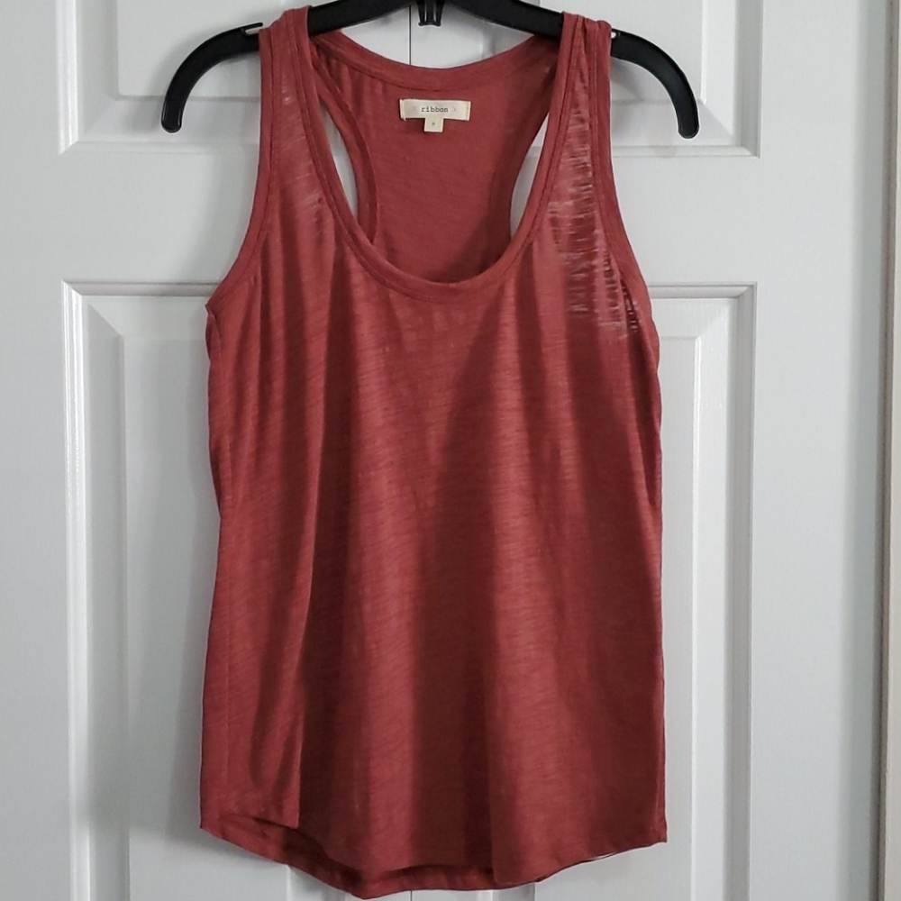 NWOT Women's Ribbon by Plenty Rusted Orange Tank Top Small